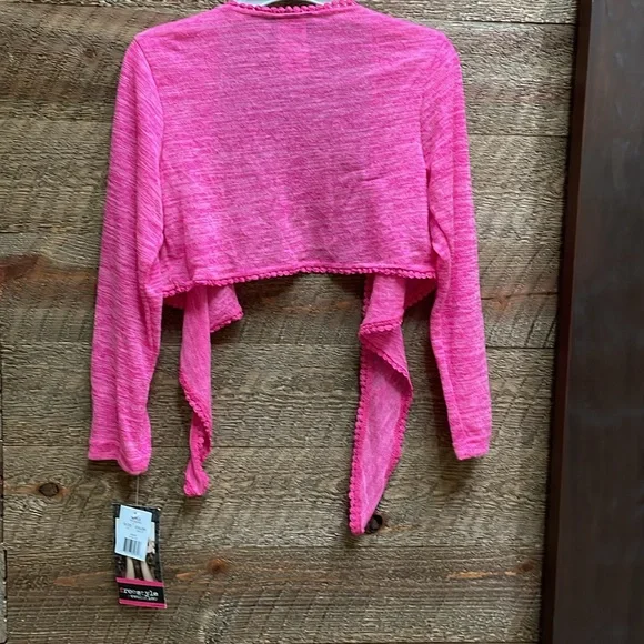 Freestyle Revolution Girls' Open Cardigan Tie Front Heathered Pink Size 10 NWT - Picture 7 of 14